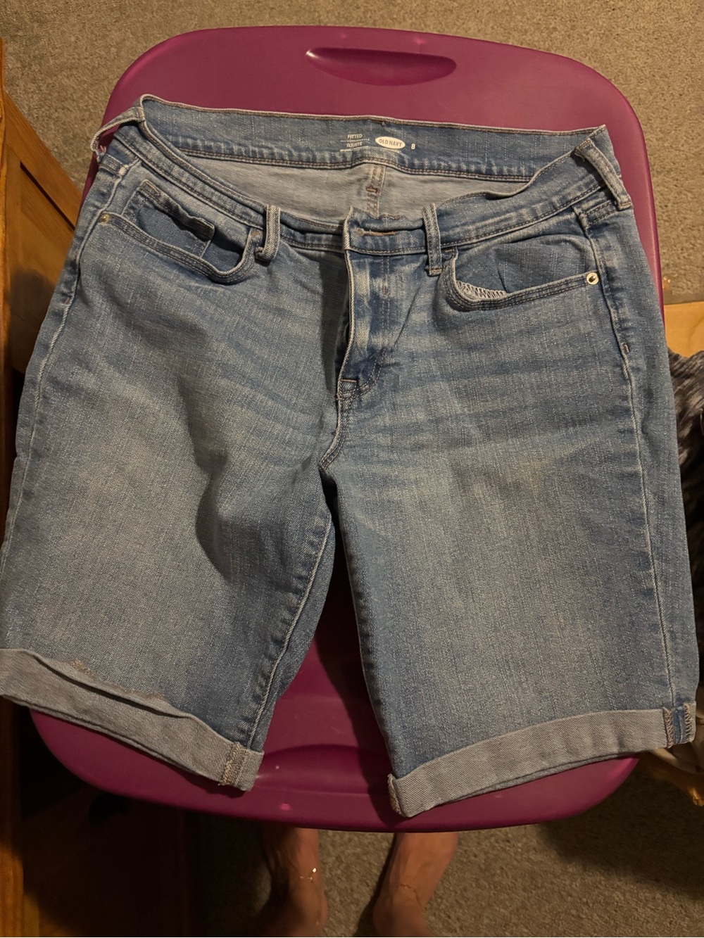 Old Navy Light Blue Rolled-Cuff Jean Shorts